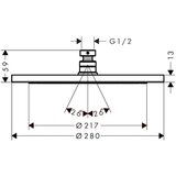 Hansgrohe 26220140 Croma 280 1jet nadglavna prha cene
