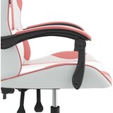 vidaXL Gaming stol Bela in roza umetno usnje | Shoptok.si