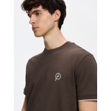 Reserved Regular majica kratkih rukava s vezom - tamnosmeđe | shoptok.hr