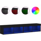 TV ormarići s LED svjetlima 2 kom crni 80x30x30 cm | Shoptok.si
