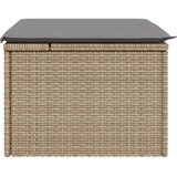  Vrtni tabure s jastukom bež 55 x 55 x 37 cm od poliratana | Eponuda.com