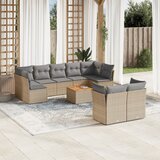 vidaXL 10-dijelni set vrtnih sofa s jastucima bež od poliratana | shoptok.hr
