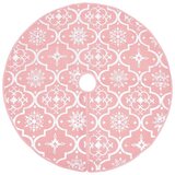  Luksuzna podloga za božićno drvce s čarapom ružičasta 122 cm | shoptok.hr