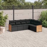 vidaXL 6-dijelni set vrtnih sofa s jastucima crni od poliratana | shoptok.hr