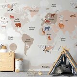  Foto tapeta - World Map in Beige Tones for Children\'s Room 250x175 Premium | shoptok.hr