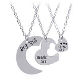 INF Ogrlice za sestre "Big sis", "Middle sis" in "Little sis" Silver, (21237792) Cene