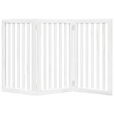 vidaXL Vrata za pse zložljiva 3 paneli bela 150 cm topolovina | Shoptok.si