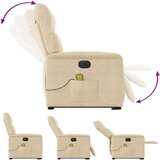  Električni masažni naslonjač na podizanje krem od mikrovlakana | shoptok.hr