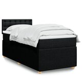 vidaXL Krevet s oprugama i madracem crni 90x200 cm od tkanine | shoptok.hr
