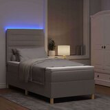  Box Spring Postelja z Blazino in LED Taupe 90x200 cm Tkanina, (22067432) | Shoptok.si