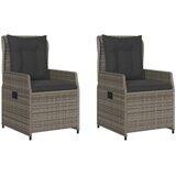  The Living Store Vrtni naslanjač 2 kosa siv poli ratan - Vrtni Naslanjač, (21460040) | Shoptok.si