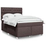 vidaXL Box spring postelja z vzmetnico temno rjava 140x200 cm blago Cene