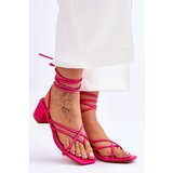 Boto Tied Sandals With High Heels Pink Secret Love | Shoptok.si