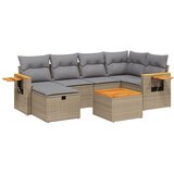 Maison Chic Seti vrtnega pohištva - Vrtna garnitura - Vrtni pohištvo set 7-delna z blazinami bež poli ratan, (21803206) | Shoptok.si