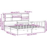  Krevet s regalom z knjige bez madraca bijeli 180x200cm borovina | shoptok.hr
