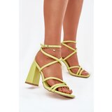 Boto Women Sandals On Heel With Straps Lime Ciarilora | ePonuda.com