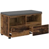  Klupa za hodnik s jastukom s policom Staro drvo 80 x 38 x 46 cm | shoptok.hr