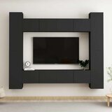  Komplet TV omaric 8-delni črna iverna plošča, (20914323) | Shoptok.si