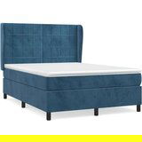  Box spring postelja z vzmetnico temno modra 140x200 cm žamet, (20897165) | Shoptok.si