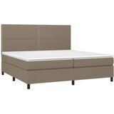  Krevet s oprugama i madracem smeđesivi 200x200 cm od tkanine | shoptok.hr