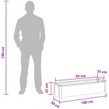  Povišena vrtna gredica Siva 100 x 30 x 22 cm WPC i aluminij | shoptok.hr