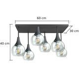  Plafonski luster SOMA 6xE27/60W/230V crna/prozirna | Eponuda.com