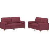  2-dijelni set sofa s jastucima crvena boja vina od tkanine | shoptok.hr