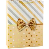  Large Gift Bag With Bow Gold Decorations 55 x 43 x 15cm | shoptok.hr