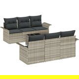  Set vrtnih sofera s jastuком 7 dijelova svjetlosiva poly ratan | shoptok.hr