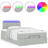 vidaXL Otomanski posteljni okvir z vzmetnico siv 120x190 cm žamet, (21609950) | Shoptok.si