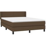  Krevet s oprugama i madracem tamnosmeđi 140 x 190 cm od tkanine | shoptok.hr