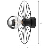  Zidna svetiljka MONTANA 1xE27/15W/230V prečnik 30 cm crna | Eponuda.com