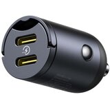  Auto punjač Baseus Tiny Star 30W 3A 2 x USB-C crni | shoptok.hr