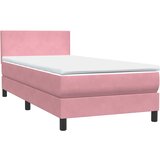 Box Spring krevet s madracem ružičasti 90x210 cm samt | shoptok.hr