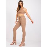 RUE PARIS Sweatpants-RV-DR-7459.01X-light brown | Shoptok.si