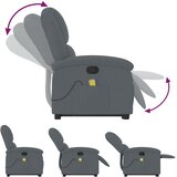  Masažni naslonjač na podizanje tamnosivi baršunasti | shoptok.hr