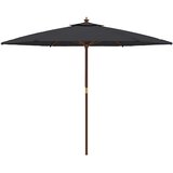  Vrtni suncobran s drvenim stupom crni 299 x 240 cm | shoptok.hr