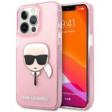 Karl Lagerfeld Originalen ovitek KLHCP13LKHTUGLP za iPhone 13 Pro roza zaščita z bleščicami - Karl s Head Cene