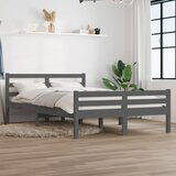 Maison Chic Posteljni okvir - Dvoposteljna postelja - Zakonska postelja siv iz trdnega lesa 150x200 cm-J15091, (21768789) | Shoptok.si