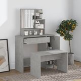  Set toaletni stolić siva boja betona 86,5x35x136 cm | shoptok.hr