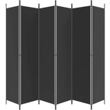 Sobna Paravan 6-delni črn 300x220 cm blago, (20594935) | Shoptok.si