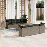 Maison Chic Seti vrtnega pohištva - Vrtna garnitura - Vrtni pohištvo set 9-delna z blazinami siv poli ratan, (21805124) | Shoptok.si