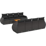  9-dijelni set vrtnih sofa s jastucima crni od poliratana Crna 70 x 62 x 69 cm | shoptok.hr