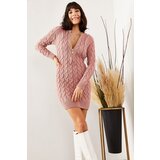 Olalook Women's Dry Rose Sweater with Zipper and Braids Dress | shoptok.hr