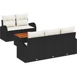  Sjedeća garnitura za vrt 6 kom. Bež i krema poliratan 179 x 62 x 69 cm | shoptok.hr