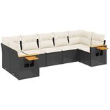  7-dijelni set vrtnih sofa od poliratana s jastucima crni | shoptok.hr