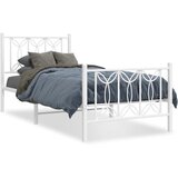 Furnova Kovinski posteljni okvir z vzglavjem in vznožjem bel 90x200 cm, (21935504) | Shoptok.si