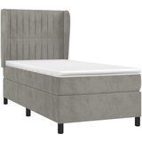 Box spring krevet s madracem svjetlosivi 90x190 cm baršunasti | shoptok.hr