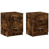vidaXL Nočne omarice 2 kosa z 2 predaloma dimljen hrast 40x36x50 cm, (5000298664) | Shoptok.si