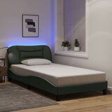 Maison Chic Posteljni okvir - Enojna postelja - Postelja za odrasle z LED brez vzmetnice temno siv 100x200 cm blago, (21696980) | Shoptok.si